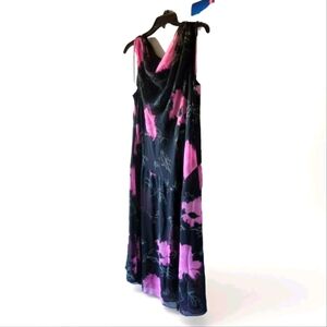Menu 👗Designer Floral Sleeveless Dress Size 16 Black Pink White Fully lined